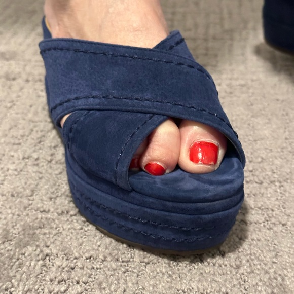 Idore blue wedge sandals - Picture 2 of 11